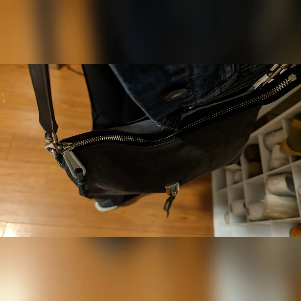 Rebecca Minkoff Zip Top Darren Crossbody Gray Suede - Picture 4 of 9